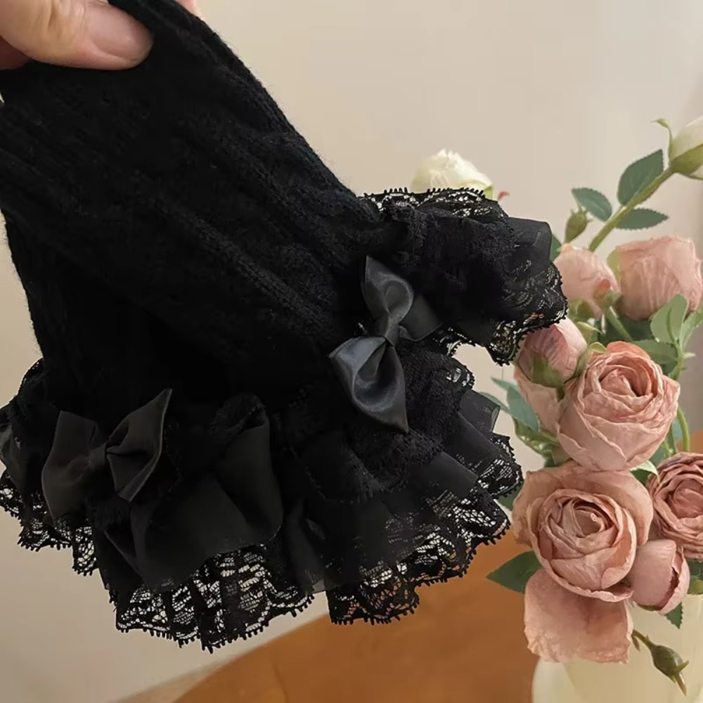 1 çift dantel fırfırlı eldiven - Fingerless Glove Knit incelemesi ve fiyatı
